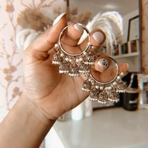 Oxidised Jhumka Hoops