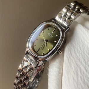 Emerald-Green-Silver-Watch