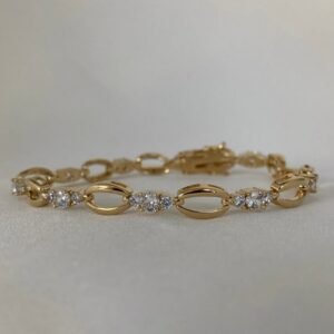 Tennis-Bracelet-Gold-Plated-Steel